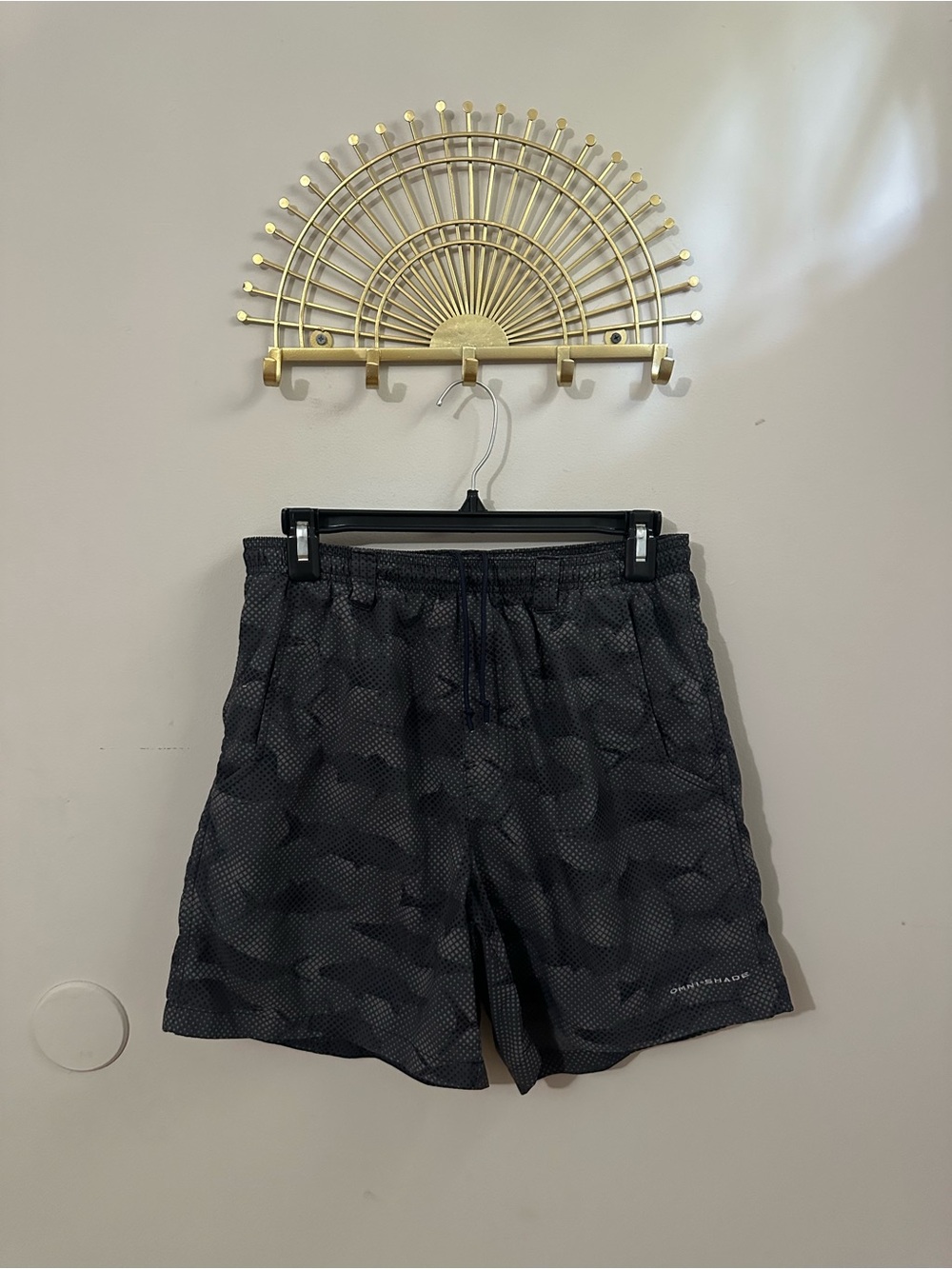 Columbia Black Camouflage Athletic Shorts
